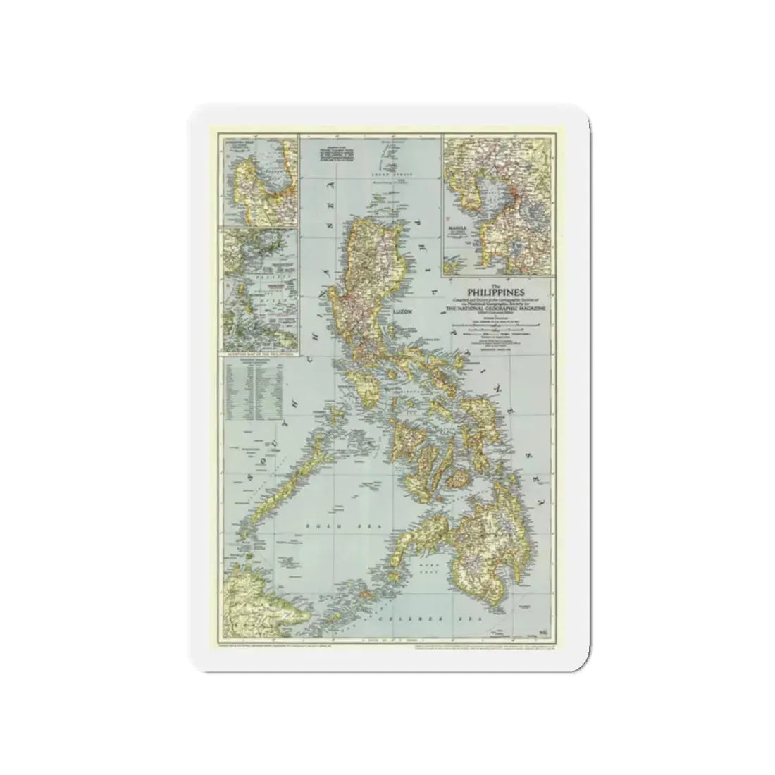 Philippines, The (1945) (Map) Refrigerator Magnet - The Sticker Space