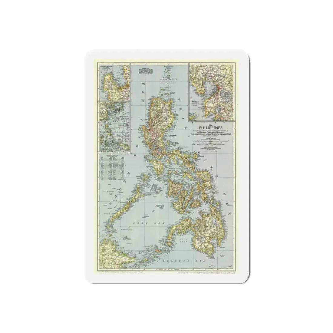 Philippines, The (1945) (Map) Refrigerator Magnet - The Sticker Space