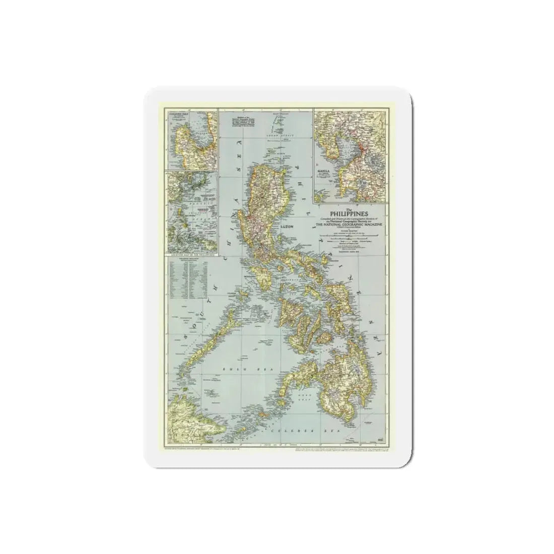 Philippines, The (1945) (Map) Refrigerator Magnet - The Sticker Space