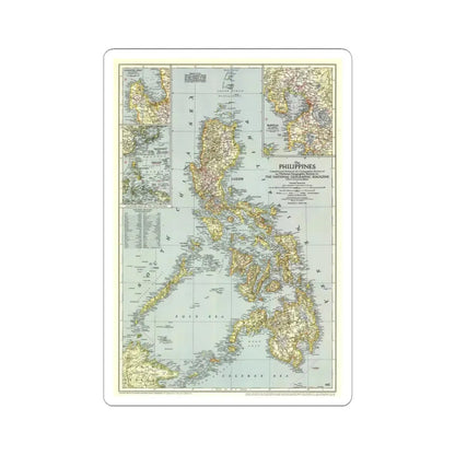 Philippines, The (1945) (Map) STICKER Vinyl Kiss-Cut Decal 3 Inch White - The Sticker Space