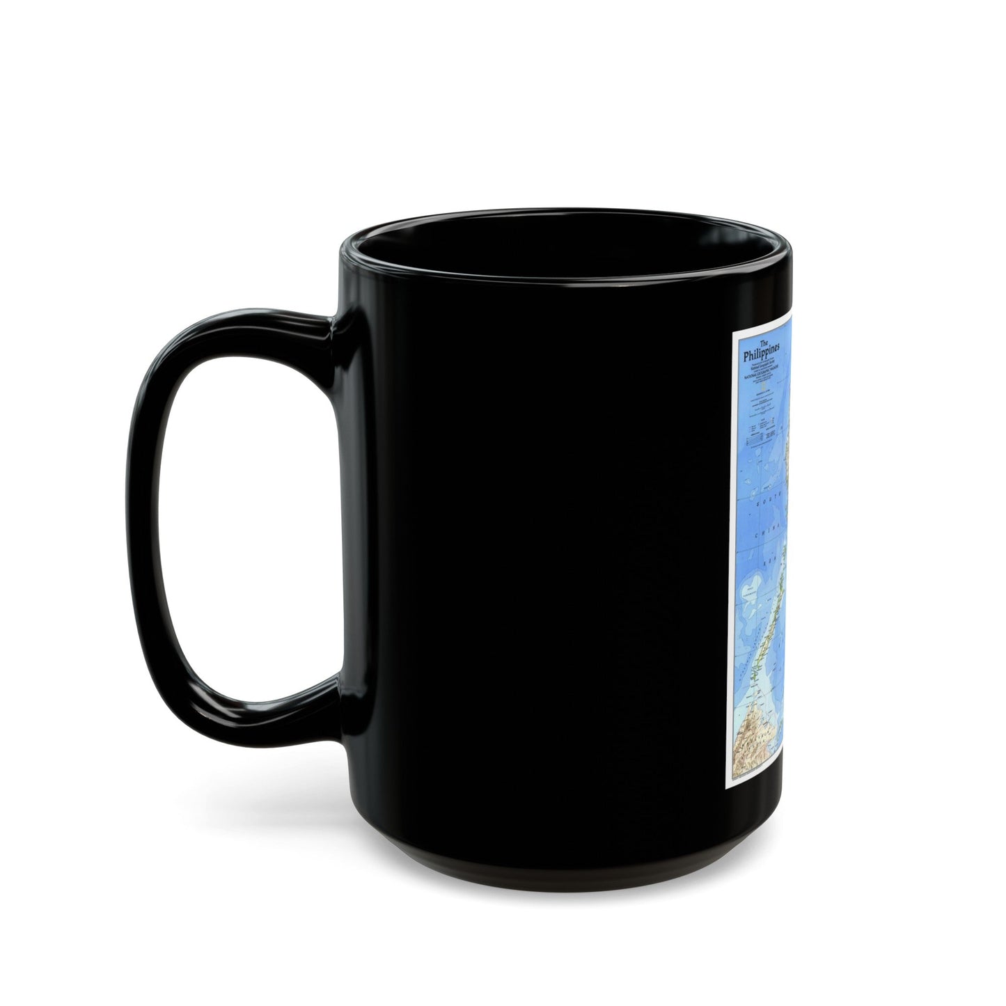 Philippines, The (1986) (Map) Black Coffee Mug-The Sticker Space