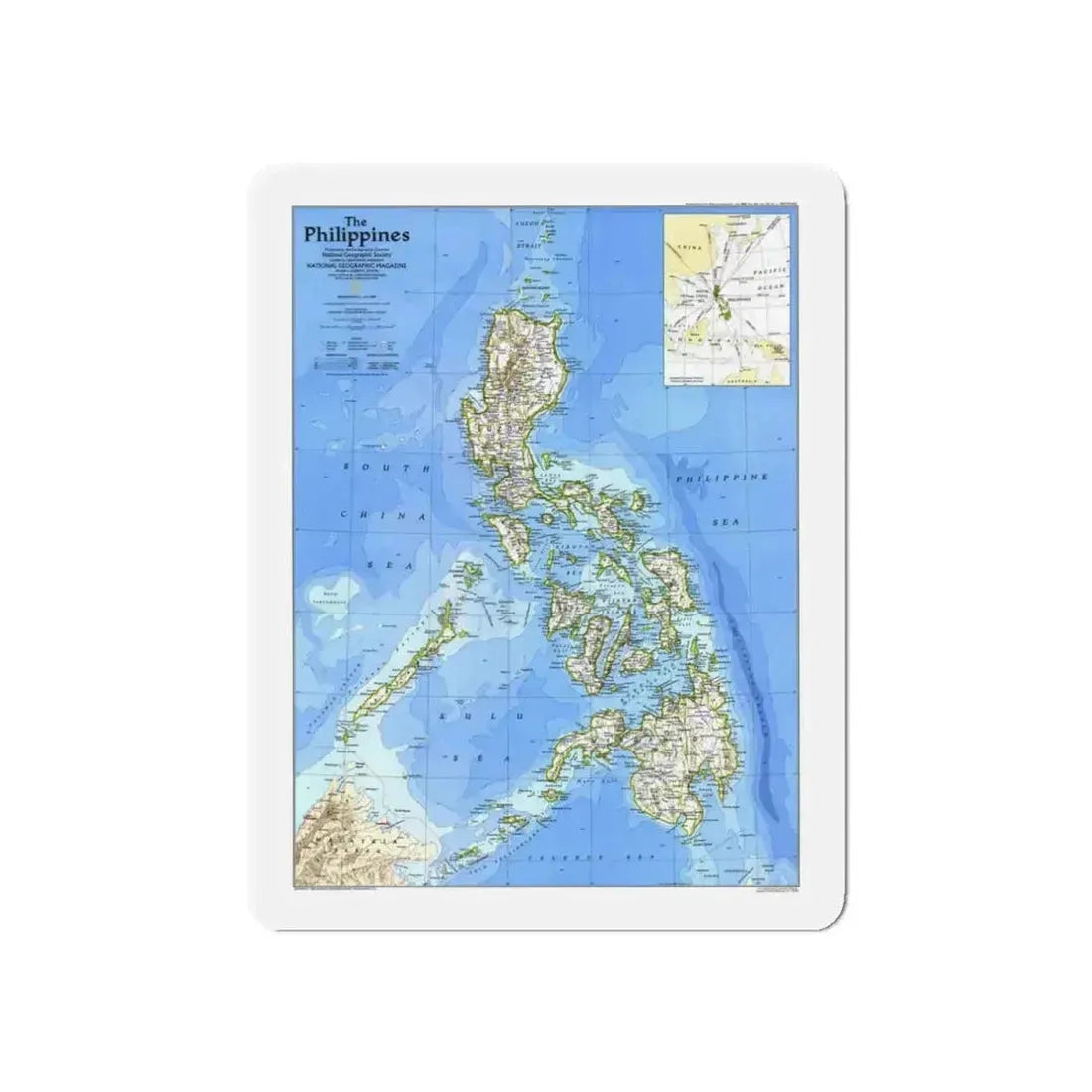 Philippines, The (1986) (Map) Refrigerator Magnet 3 Inch Die-Cut - The Sticker Space