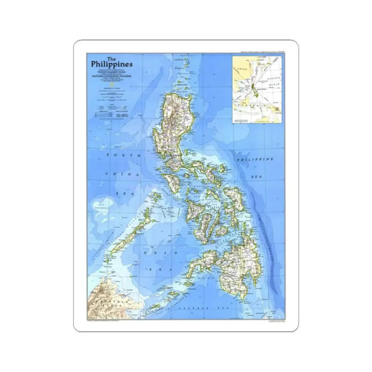 Philippines, The (1986) (Map) STICKER Vinyl Kiss-Cut Decal 2 Inch White - The Sticker Space