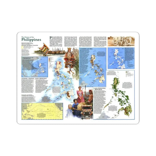 Philippines - The History of the (1986) (Map) STICKER Vinyl Kiss-Cut Decal 2 Inch White - The Sticker Space