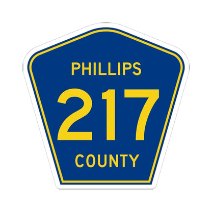 Phillips County Route 217 AR (Arkansas) (Road Sign) STICKER Vinyl Kiss-Cut Decal 4 Inch White - The Sticker Space