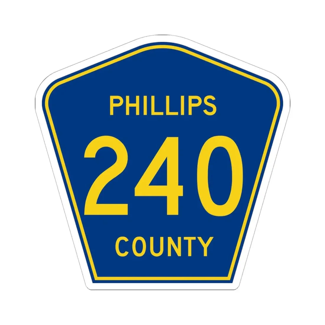 Phillips County Route 240 AR (Arkansas) (Road Sign) STICKER Vinyl Kiss-Cut Decal 6 Inch White - The Sticker Space