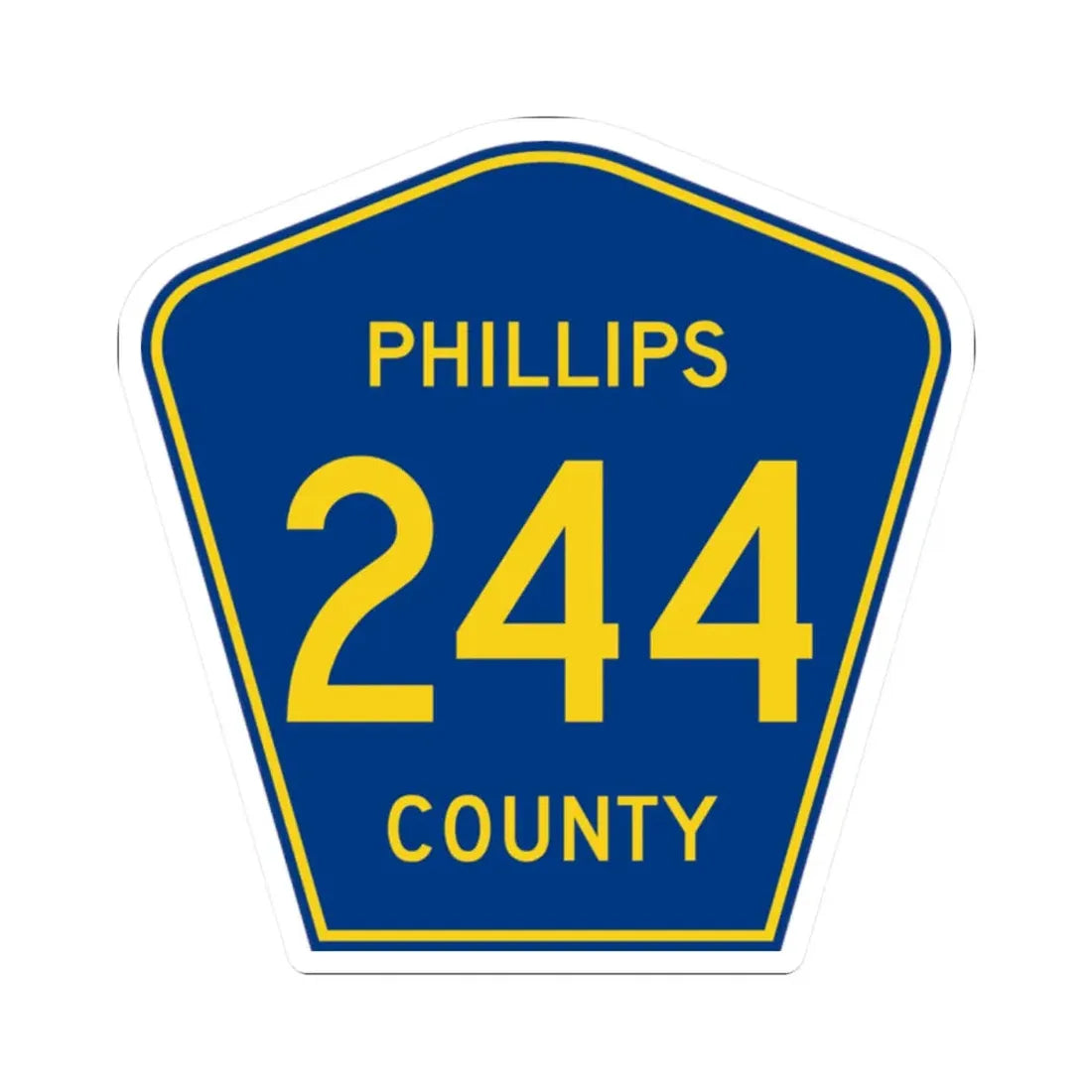 Phillips County Route 244 AR (Arkansas) (Road Sign) STICKER Vinyl Kiss-Cut Decal 2 Inch White - The Sticker Space