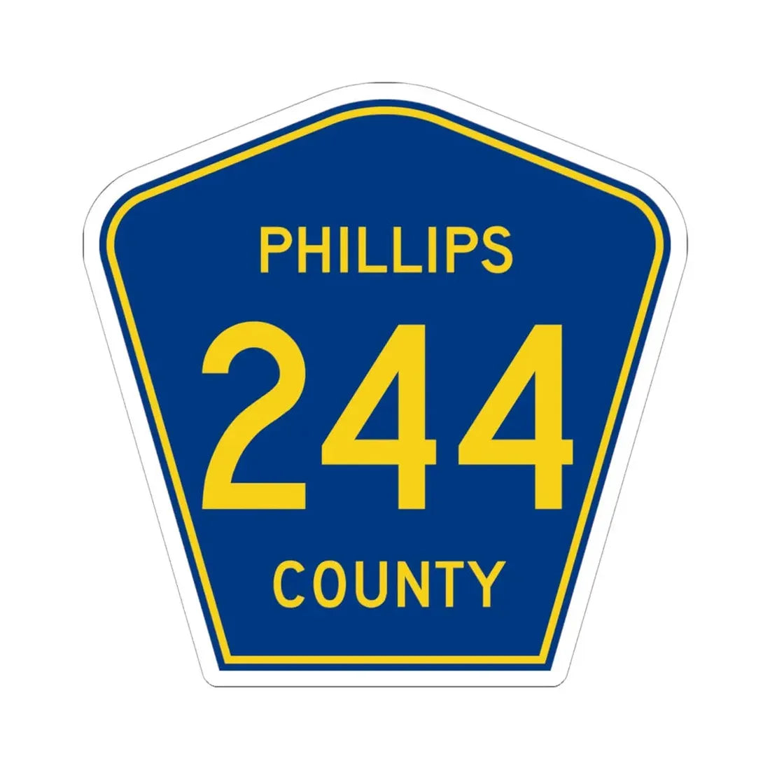 Phillips County Route 244 AR (Arkansas) (Road Sign) STICKER Vinyl Kiss-Cut Decal 6 Inch White - The Sticker Space