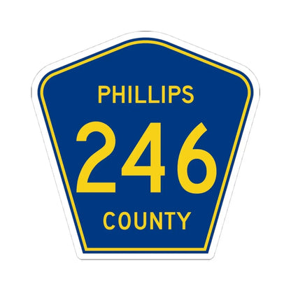 Phillips County Route 246 AR (Arkansas) (Road Sign) STICKER Vinyl Kiss-Cut Decal 4 Inch White - The Sticker Space
