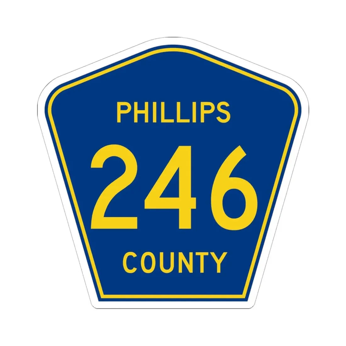 Phillips County Route 246 AR (Arkansas) (Road Sign) STICKER Vinyl Kiss-Cut Decal 6 Inch White - The Sticker Space