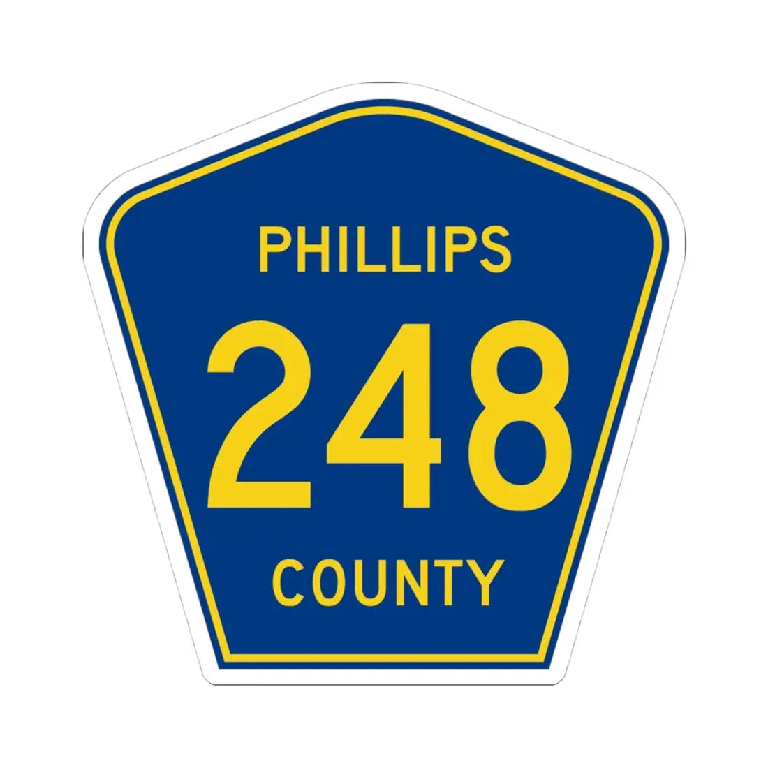 Phillips County Route 248 AR (Arkansas) (Road Sign) STICKER Vinyl Kiss-Cut Decal 4 Inch White - The Sticker Space