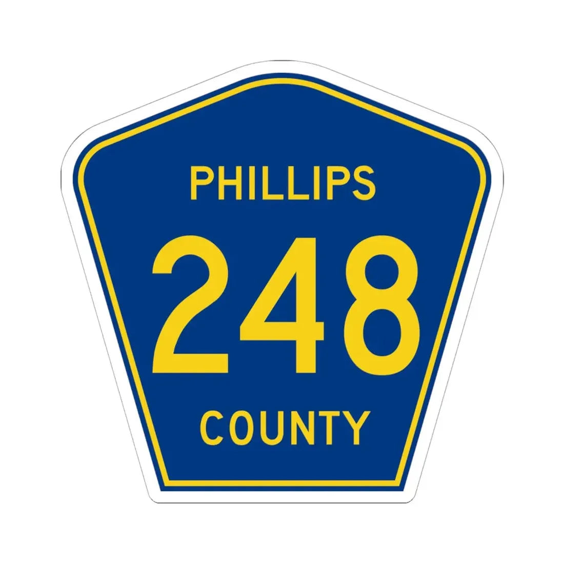Phillips County Route 248 AR (Arkansas) (Road Sign) STICKER Vinyl Kiss-Cut Decal 6 Inch White - The Sticker Space