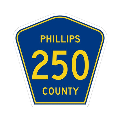 Phillips County Route 250 AR (Arkansas) (Road Sign) STICKER Vinyl Kiss-Cut Decal 4 Inch White - The Sticker Space