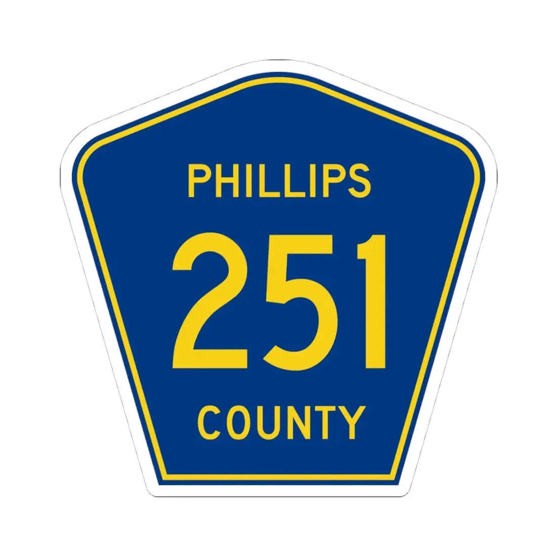 Phillips County Route 251 AR (Arkansas) (Road Sign) STICKER Vinyl Kiss-Cut Decal 4 Inch White - The Sticker Space