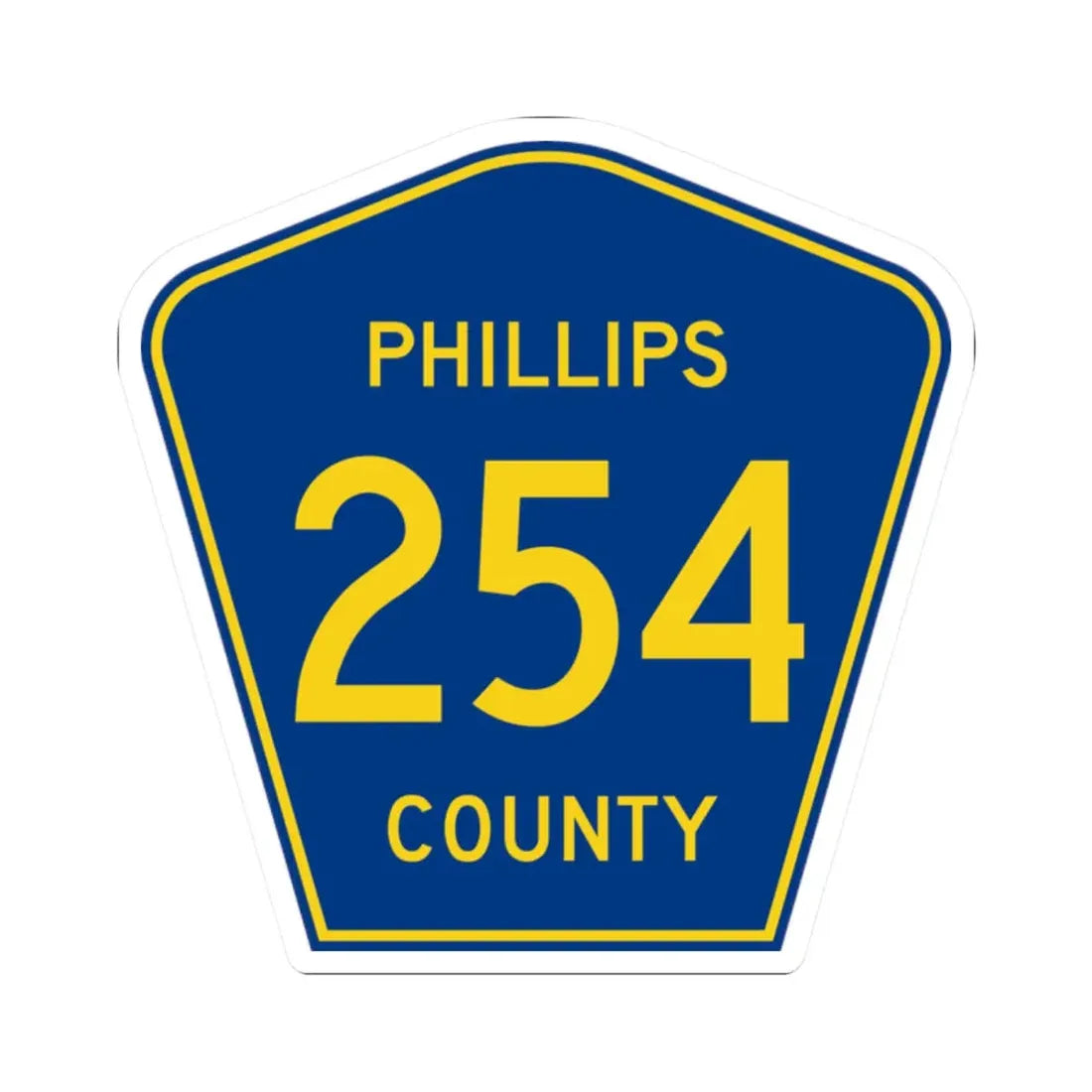 Phillips County Route 254 AR (Arkansas) (Road Sign) STICKER Vinyl Kiss-Cut Decal 2 Inch White - The Sticker Space