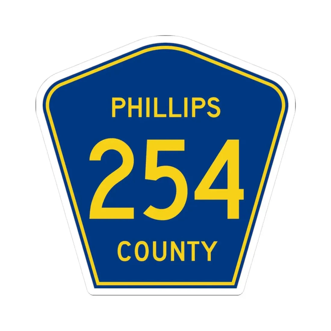 Phillips County Route 254 AR (Arkansas) (Road Sign) STICKER Vinyl Kiss-Cut Decal 3 Inch White - The Sticker Space