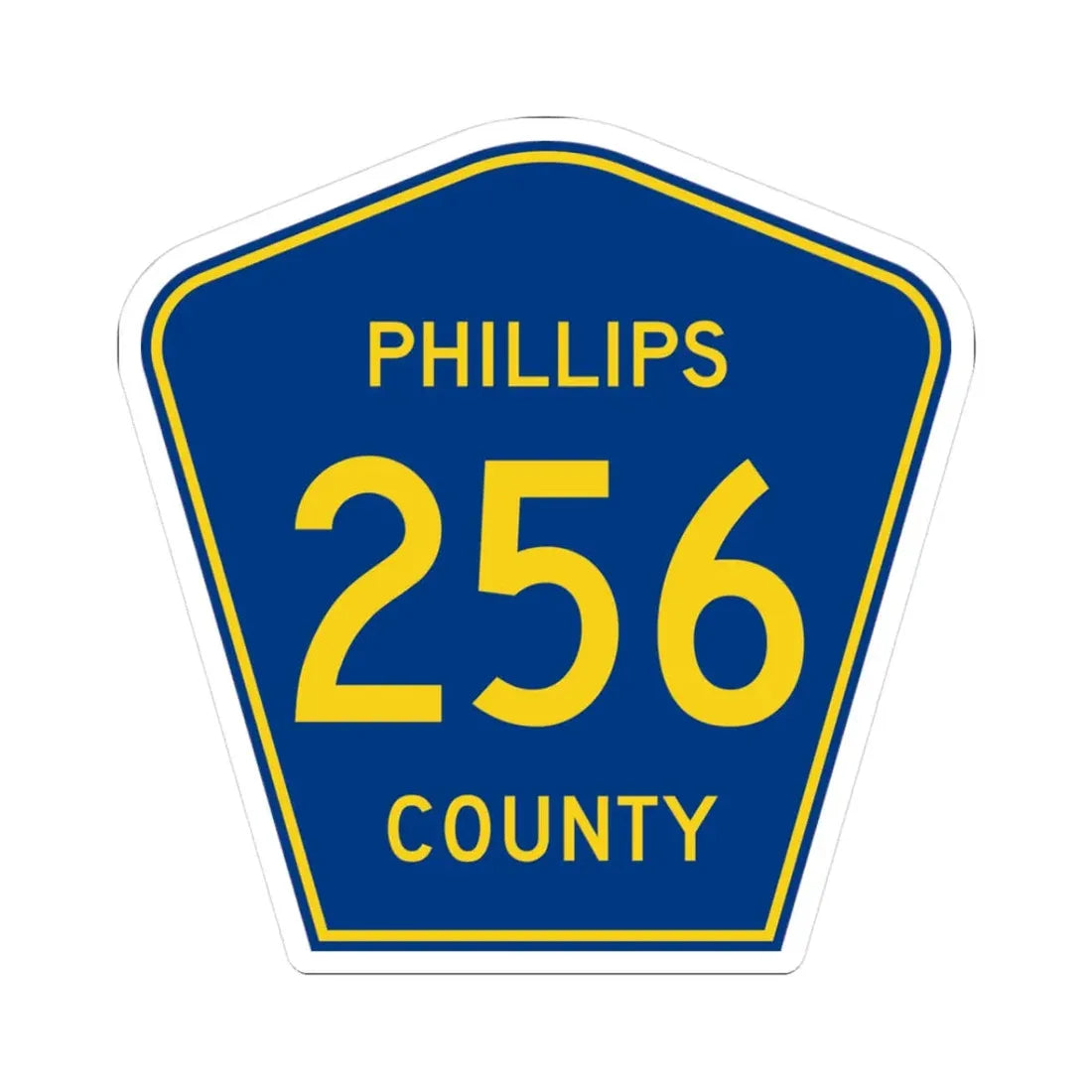 Phillips County Route 256 AR (Arkansas) (Road Sign) STICKER Vinyl Kiss-Cut Decal 3 Inch White - The Sticker Space