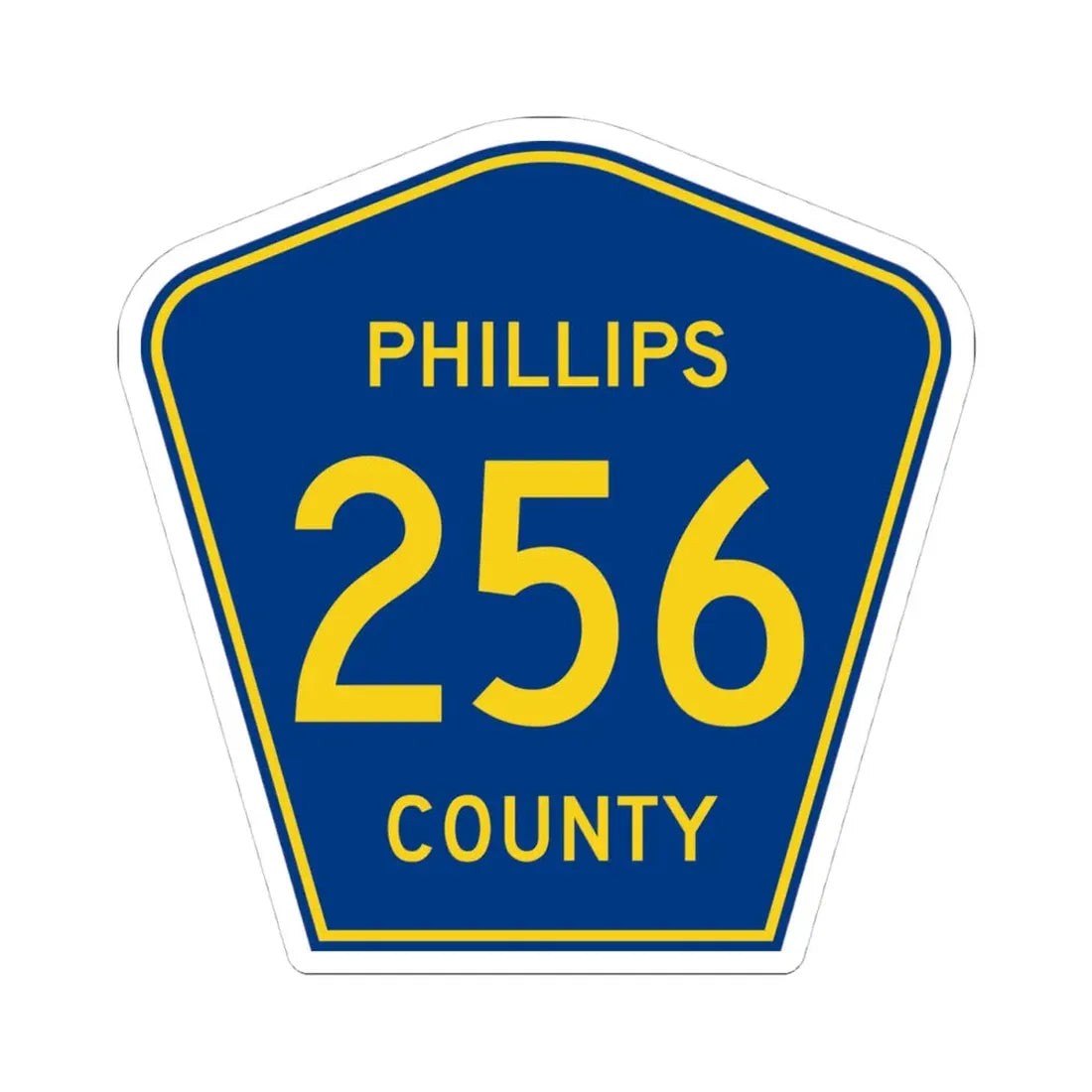 Phillips County Route 256 AR (Arkansas) (Road Sign) STICKER Vinyl Kiss-Cut Decal 4 Inch White - The Sticker Space