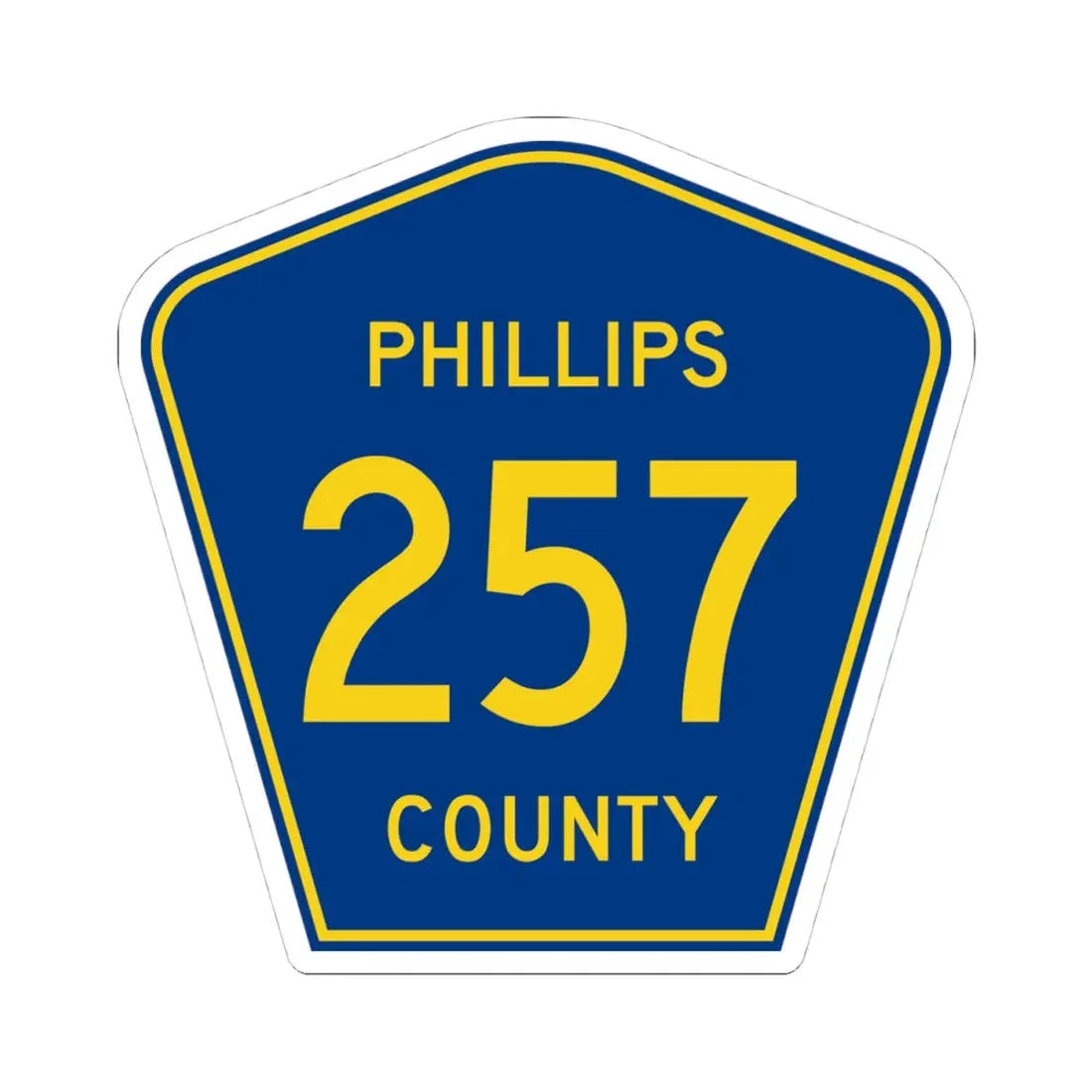 Phillips County Route 257 AR (Arkansas) (Road Sign) STICKER Vinyl Kiss-Cut Decal 4 Inch White - The Sticker Space