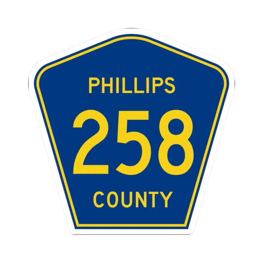 Phillips County Route 258 AR (Arkansas) (Road Sign) STICKER Vinyl Kiss-Cut Decal 2 Inch White - The Sticker Space