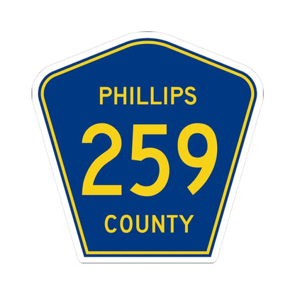 Phillips County Route 259 AR (Arkansas) (Road Sign) STICKER Vinyl Kiss-Cut Decal 3 Inch White - The Sticker Space