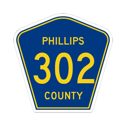 Phillips County Route 302 AR (Arkansas) (Road Sign) STICKER Vinyl Kiss-Cut Decal 6 Inch White - The Sticker Space