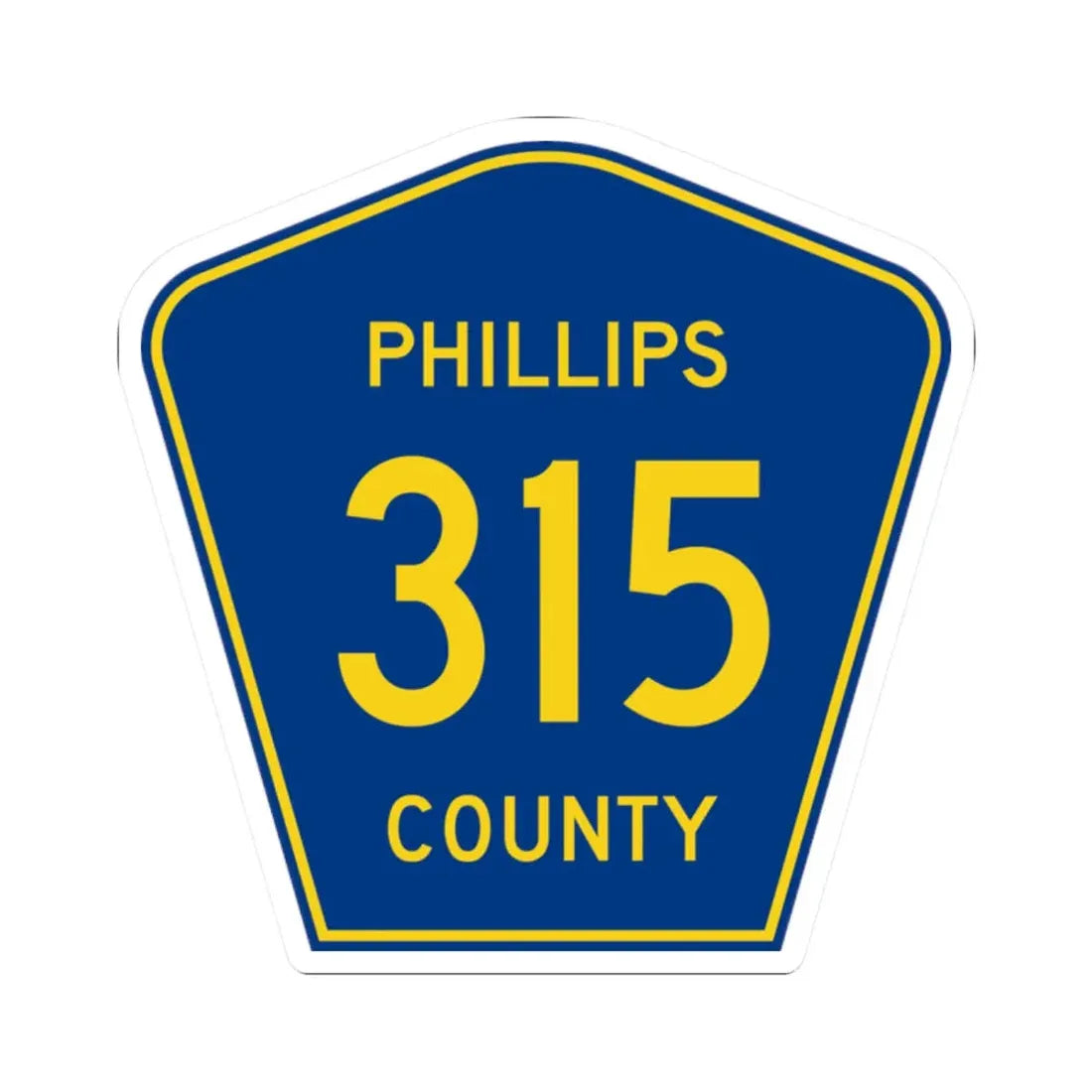 Phillips County Route 315 AR (Arkansas) (Road Sign) STICKER Vinyl Kiss-Cut Decal 2 Inch White - The Sticker Space