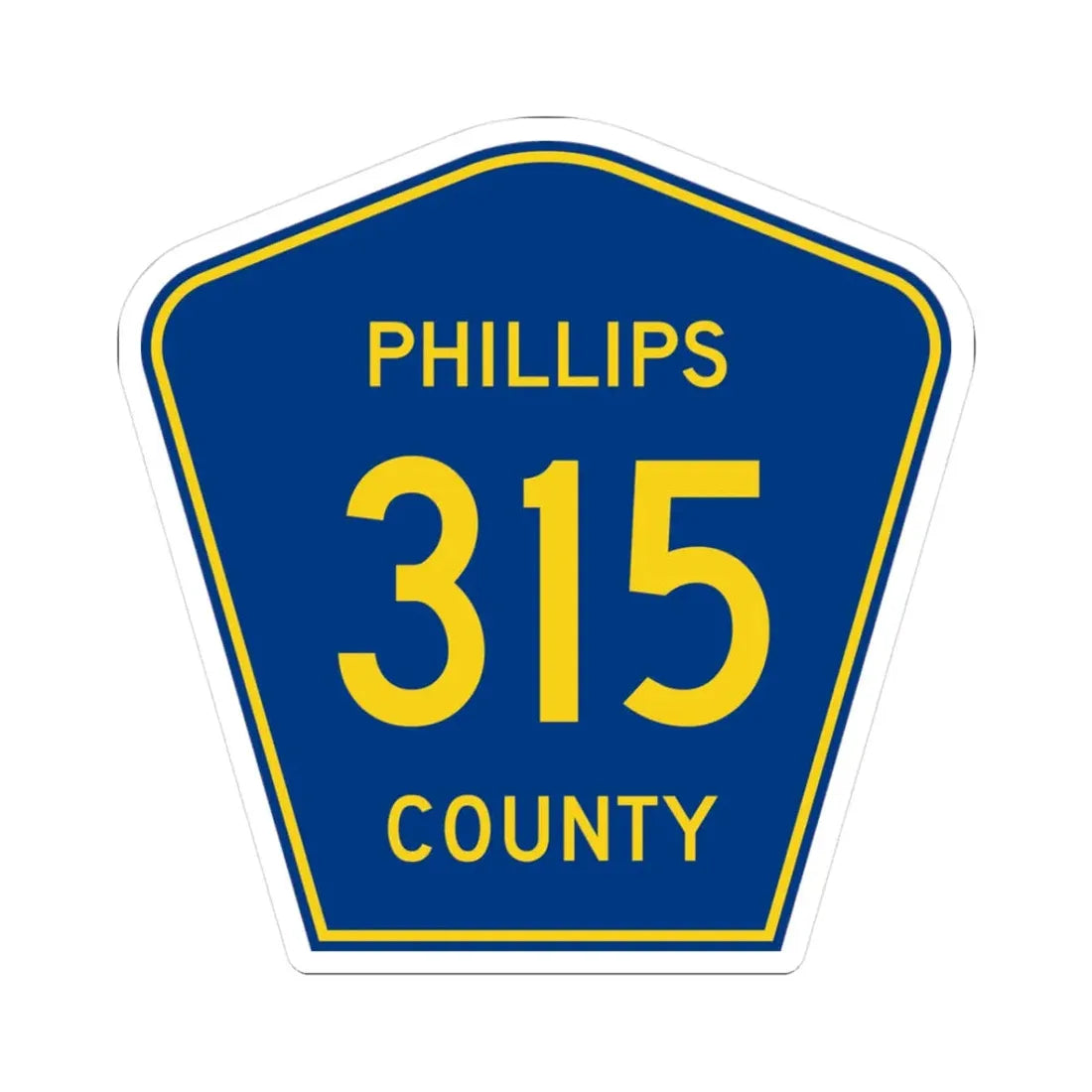 Phillips County Route 315 AR (Arkansas) (Road Sign) STICKER Vinyl Kiss-Cut Decal 3 Inch White - The Sticker Space