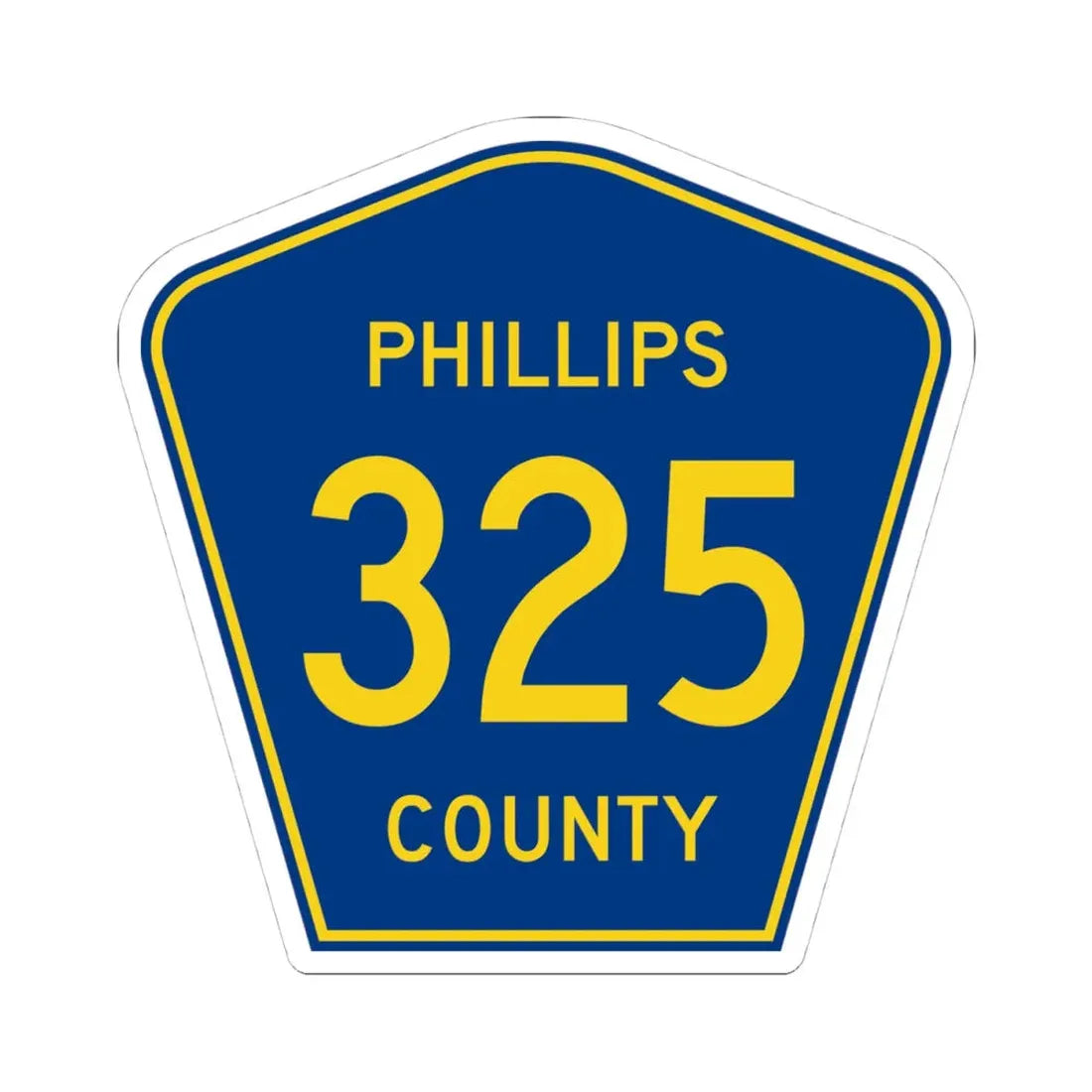 Phillips County Route 325 AR (Arkansas) (Road Sign) STICKER Vinyl Kiss-Cut Decal 4 Inch White - The Sticker Space