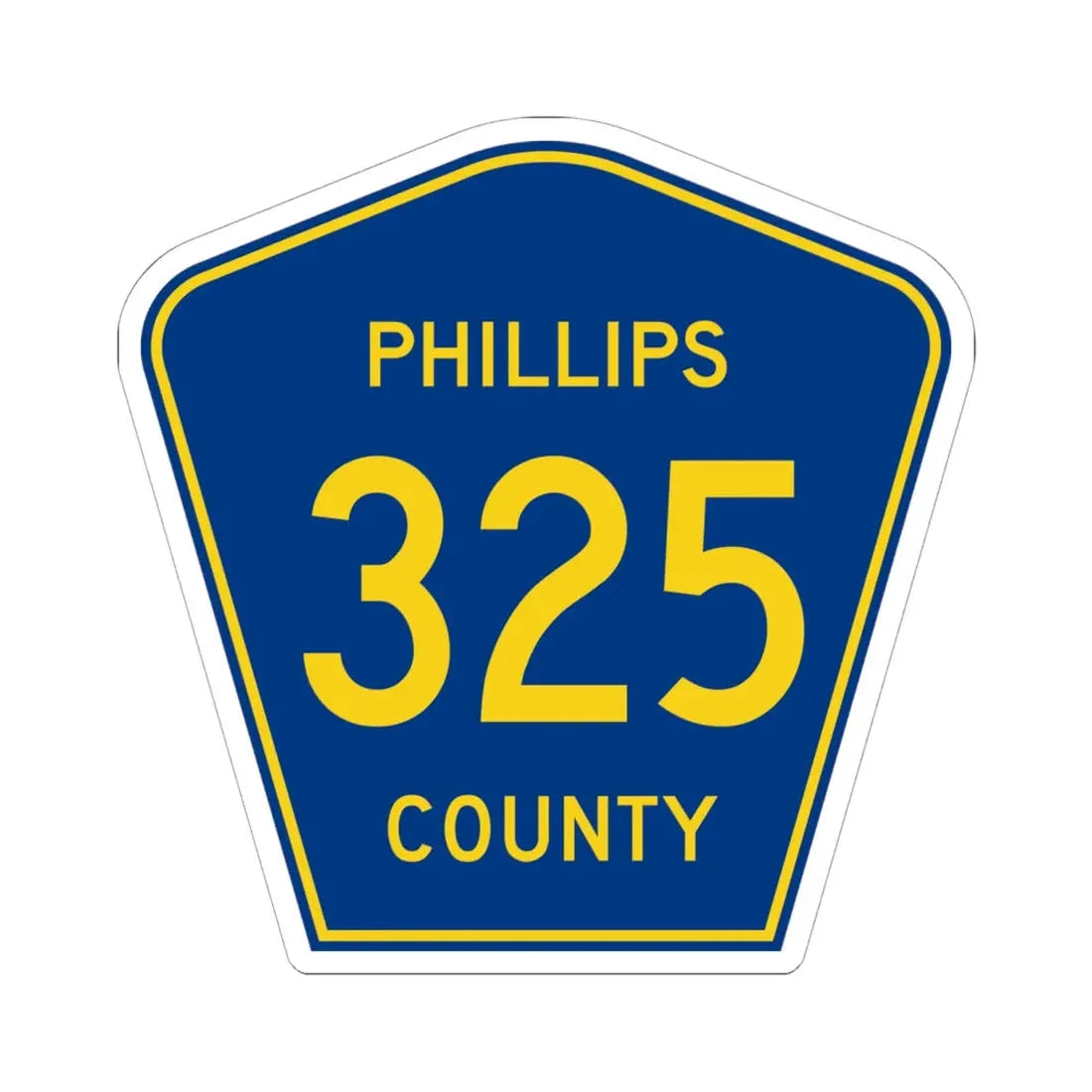 Phillips County Route 325 AR (Arkansas) (Road Sign) STICKER Vinyl Kiss-Cut Decal 6 Inch White - The Sticker Space