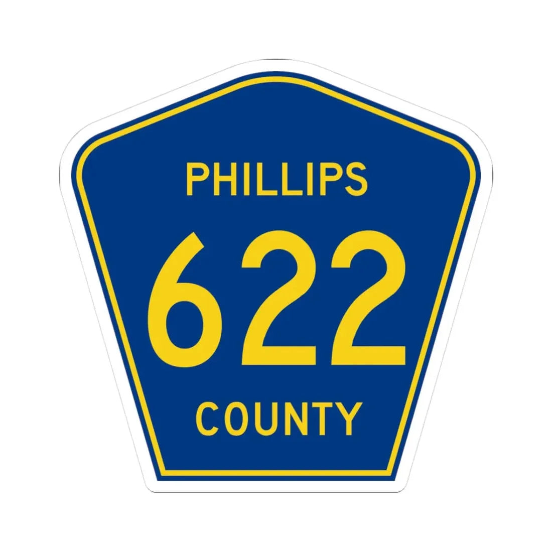 Phillips County Route 622 AR (Arkansas) (Road Sign) STICKER Vinyl Kiss-Cut Decal 3 Inch White - The Sticker Space