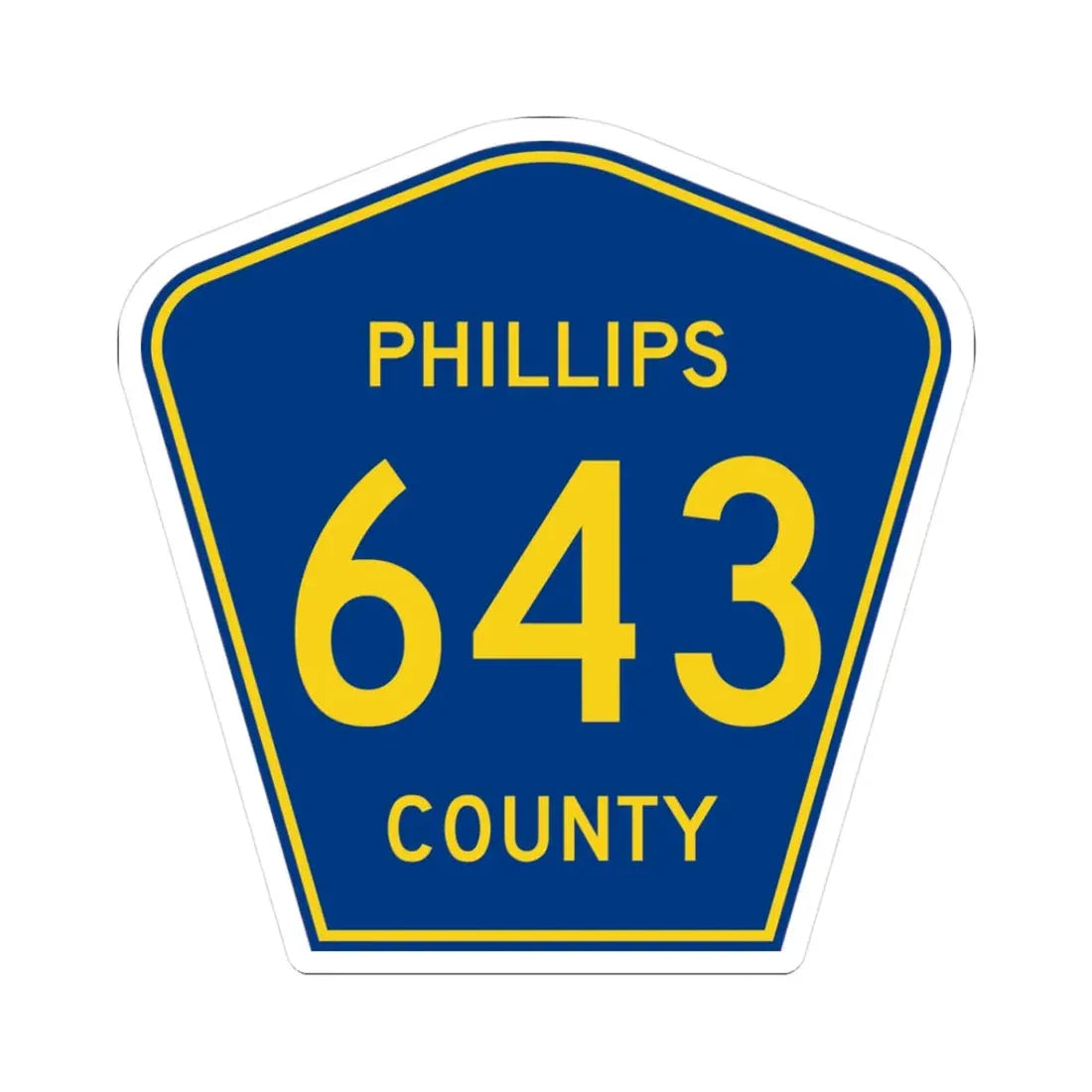 Phillips County Route 643 AR (Arkansas) (Road Sign) STICKER Vinyl Kiss-Cut Decal 3 Inch White - The Sticker Space