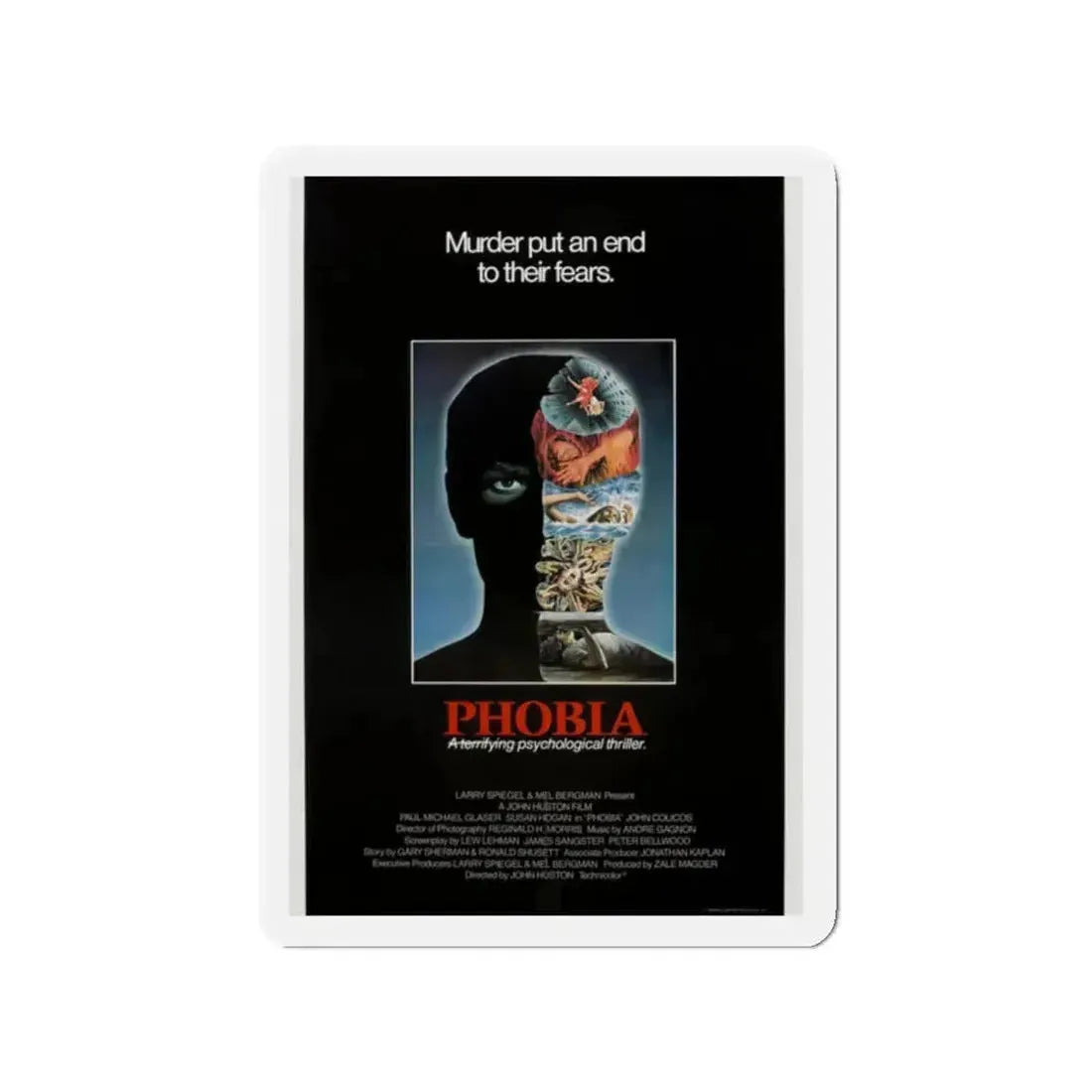 PHOBIA 1980 Movie Poster - Refrigerator Magnet 2 Inch Die-Cut - The Sticker Space