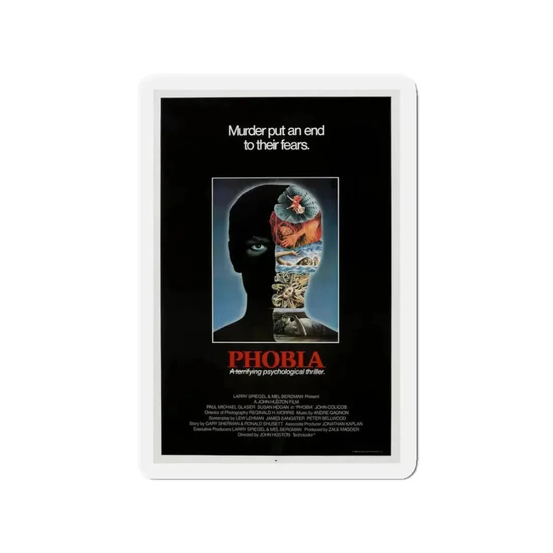 PHOBIA 1980 Movie Poster - Refrigerator Magnet 3 Inch Die-Cut - The Sticker Space