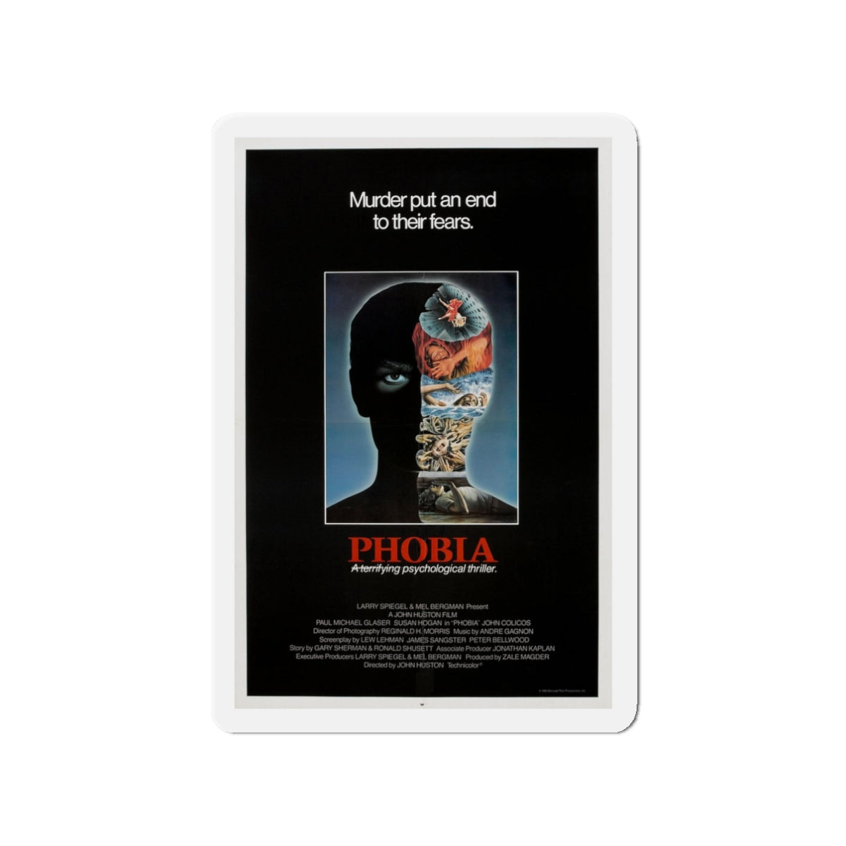 PHOBIA 1980 Movie Poster - Refrigerator Magnet-3" x 3"-The Sticker Space