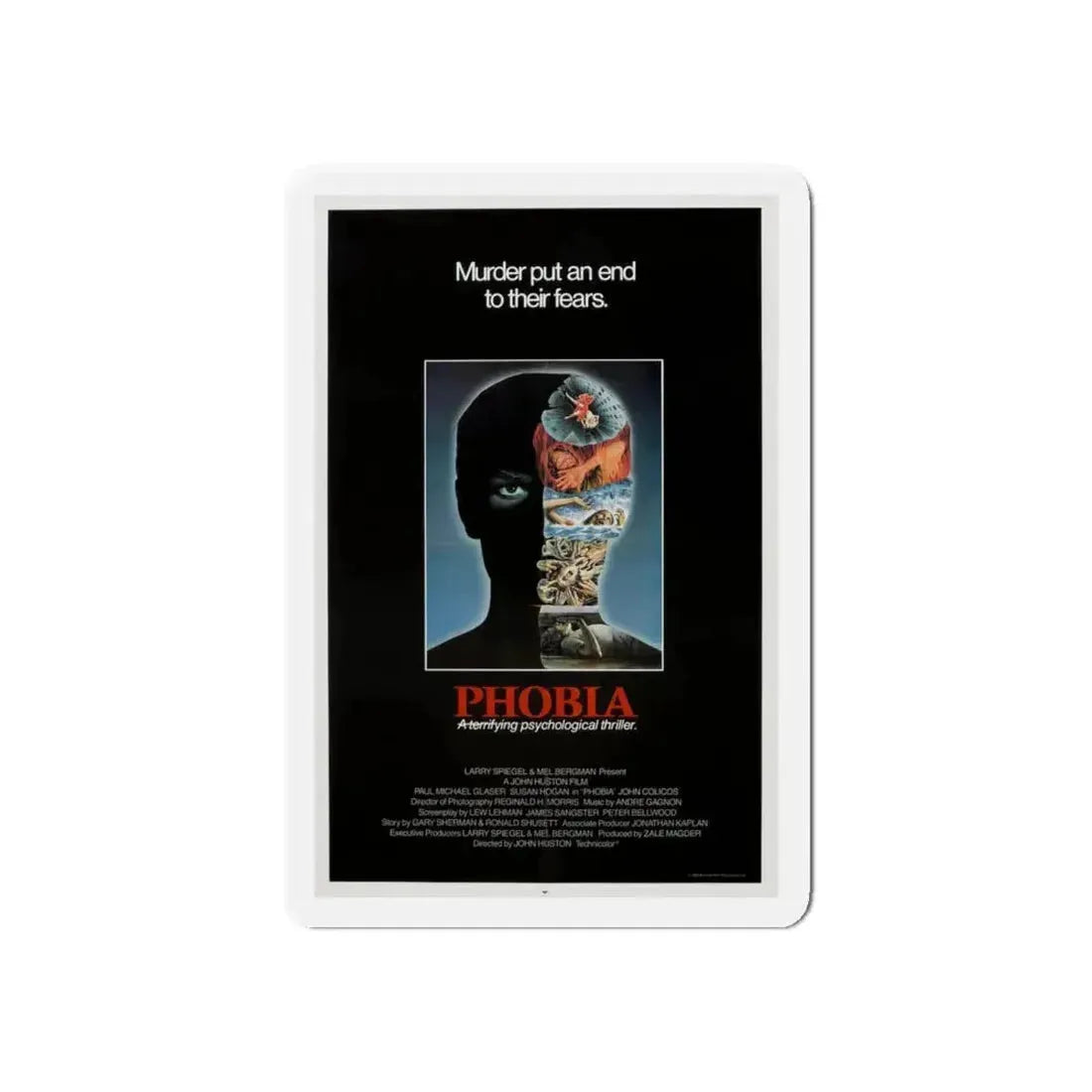 PHOBIA 1980 Movie Poster - Refrigerator Magnet 6 Inch Die-Cut - The Sticker Space