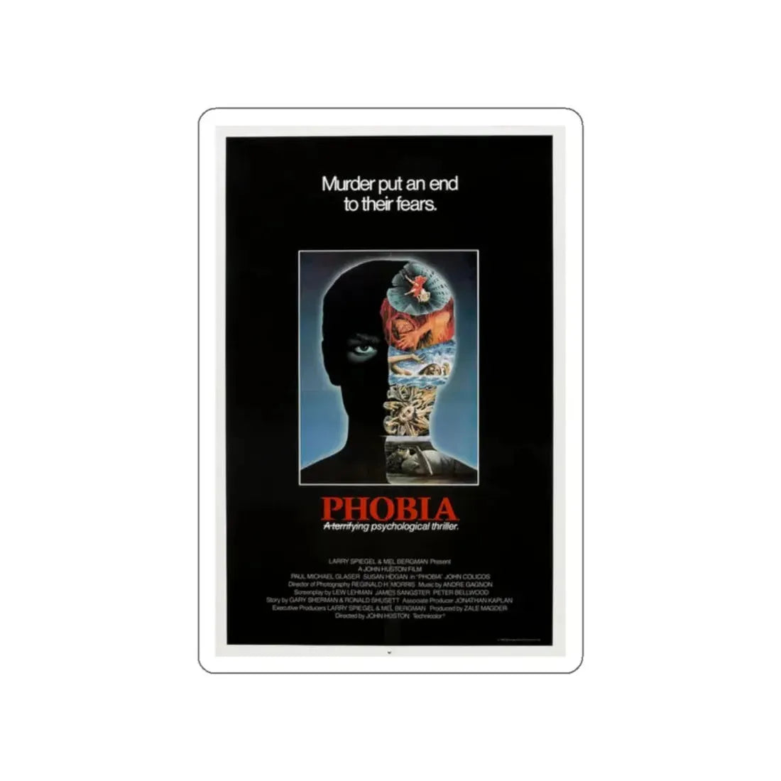 PHOBIA 1980 Movie Poster STICKER Vinyl Die-Cut Decal - The Sticker Space