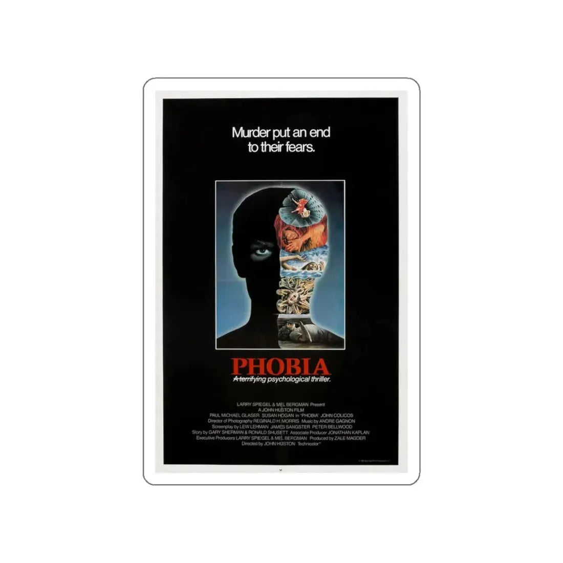 PHOBIA 1980 Movie Poster STICKER Vinyl Die-Cut Decal - The Sticker Space