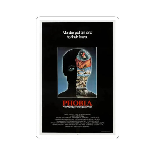 PHOBIA 1980 Movie Poster - STICKER Vinyl Kiss-Cut Decal 2 Inch White - The Sticker Space