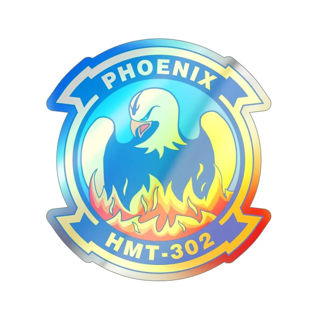 Phoenix HMT 302 (USMC) Holographic STICKER Die-Cut Vinyl Decal - The Sticker Space