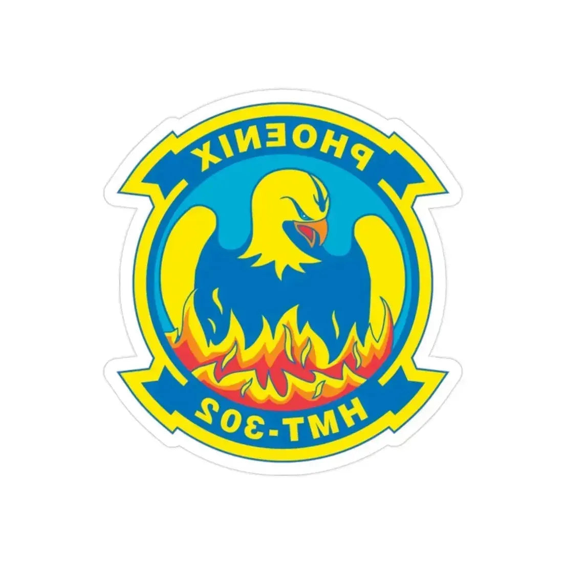 Phoenix HMT 302 (USMC) REVERSE PRINT Transparent Die-Cut STICKER 2 Inch Die-Cut Transparent - The Sticker Space