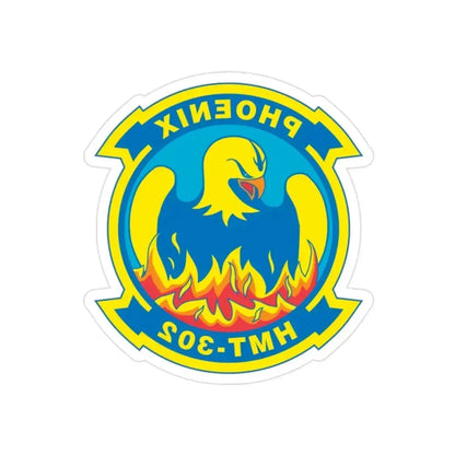 Phoenix HMT 302 (USMC) REVERSE PRINT Transparent Die-Cut STICKER 2 Inch Die-Cut Transparent - The Sticker Space