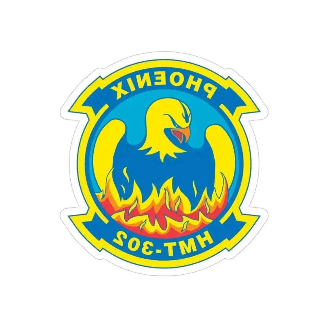 Phoenix HMT 302 (USMC) REVERSE PRINT Transparent Die-Cut STICKER 3 Inch Die-Cut Transparent - The Sticker Space