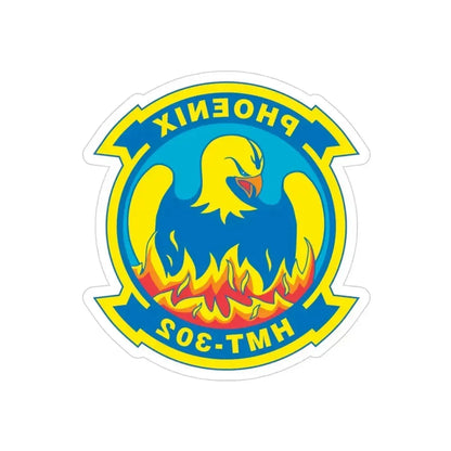 Phoenix HMT 302 (USMC) REVERSE PRINT Transparent Die-Cut STICKER 3 Inch Die-Cut Transparent - The Sticker Space
