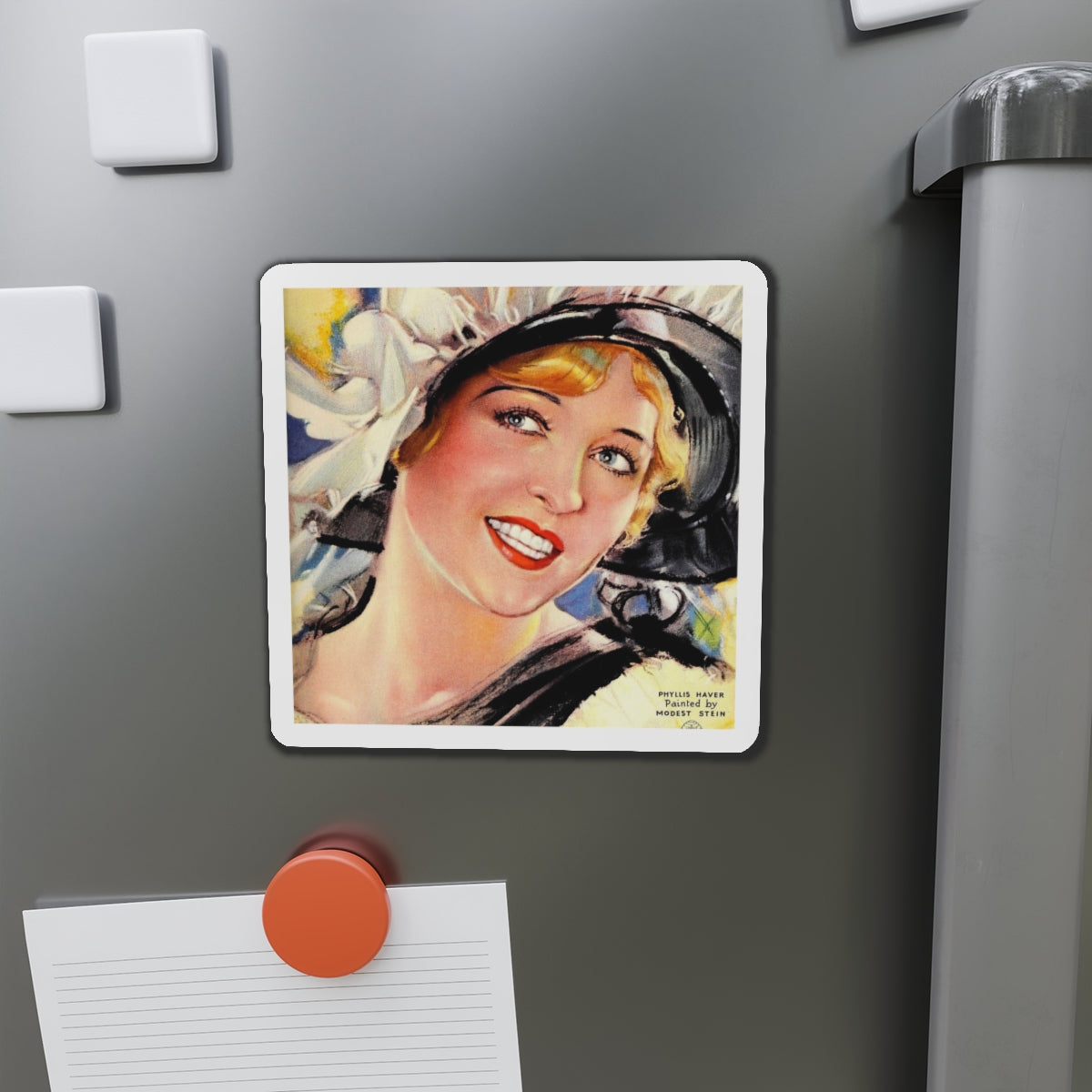 Phyllis Haver (Magazine Illustration) Refrigerator Magnet-The Sticker Space