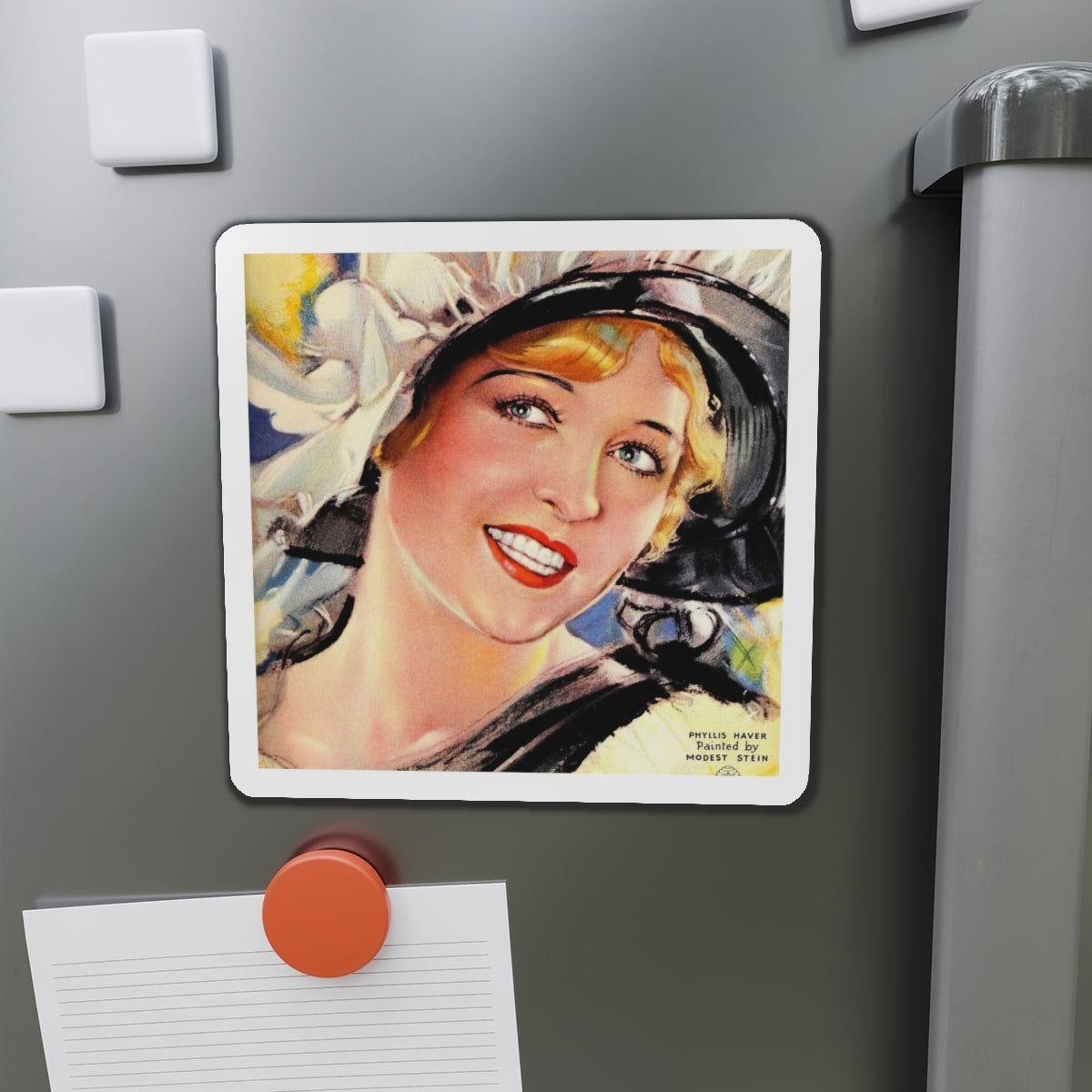 Phyllis Haver (Magazine Illustration) Refrigerator Magnet-The Sticker Space