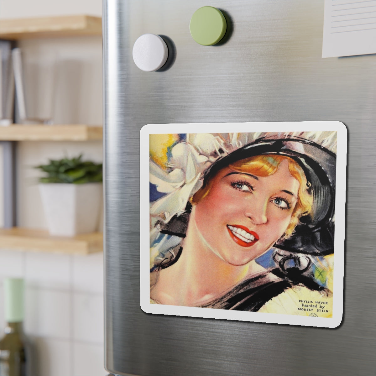 Phyllis Haver (Magazine Illustration) Refrigerator Magnet-The Sticker Space