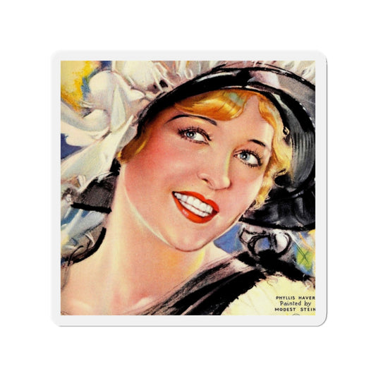 Phyllis Haver (Magazine Illustration) Refrigerator Magnet-2" x 2"-The Sticker Space