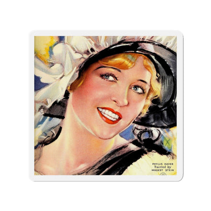 Phyllis Haver (Magazine Illustration) Refrigerator Magnet-3" x 3"-The Sticker Space