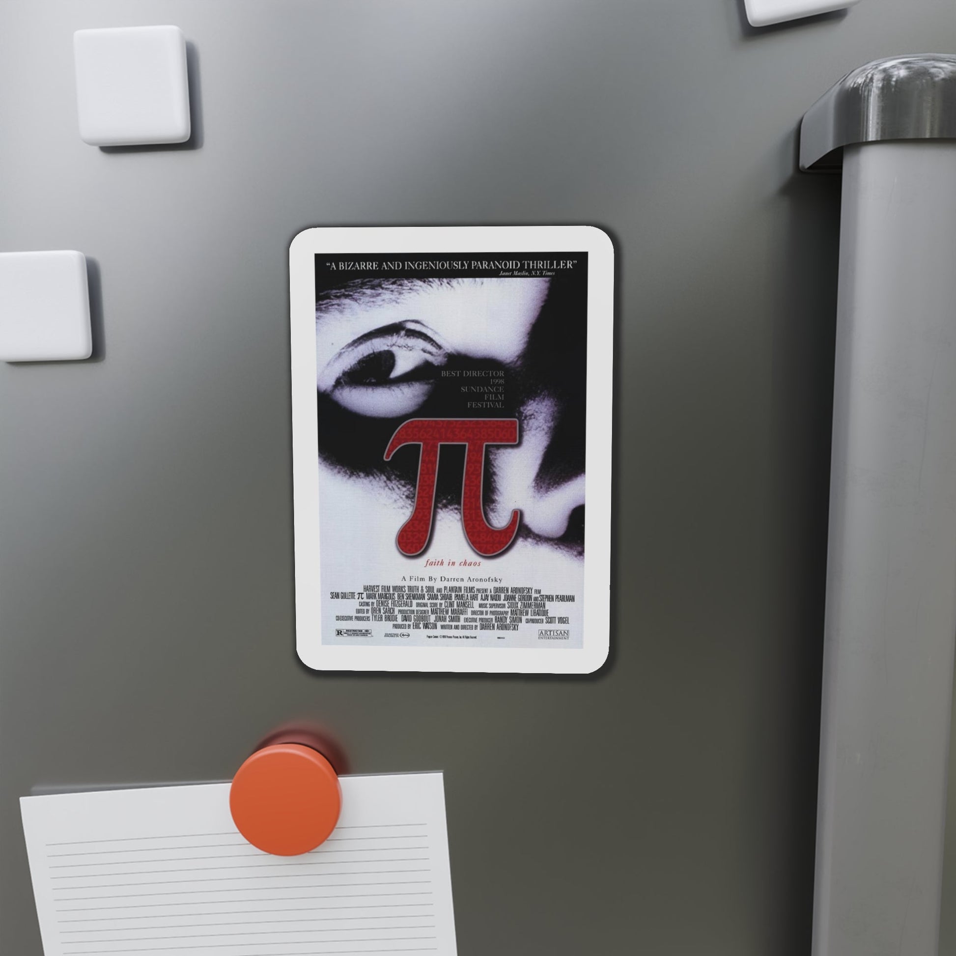 Pi 1998 Movie Poster Die-Cut Magnet-The Sticker Space